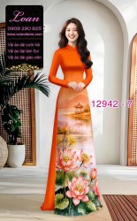 Vải áo dài phong cảnh in 3D