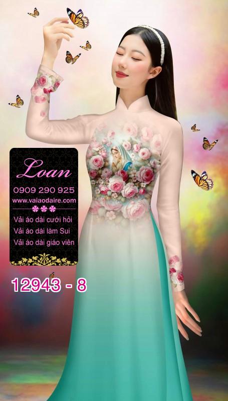 Vải áo dài hình đức mẹ Maria