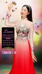 Vải áo dài hình đức mẹ Maria