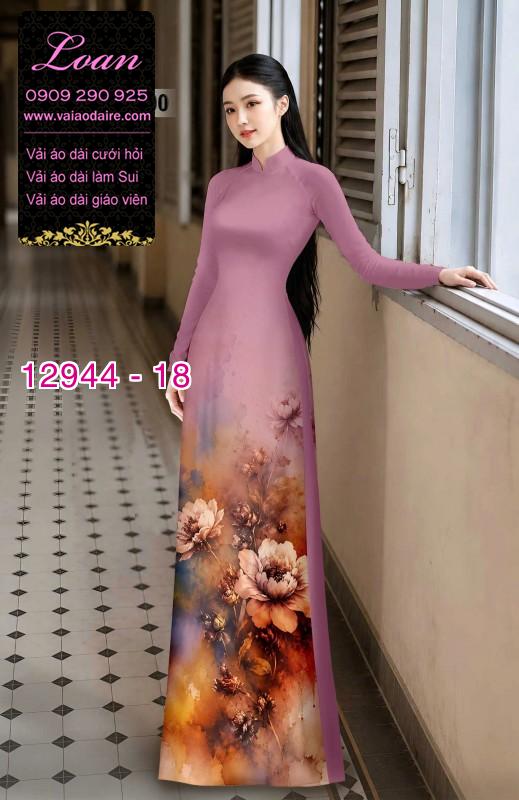 Vải áo dài in hoa 3D