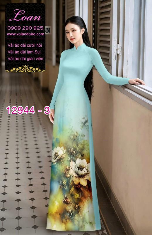 Vải áo dài in hoa 3D