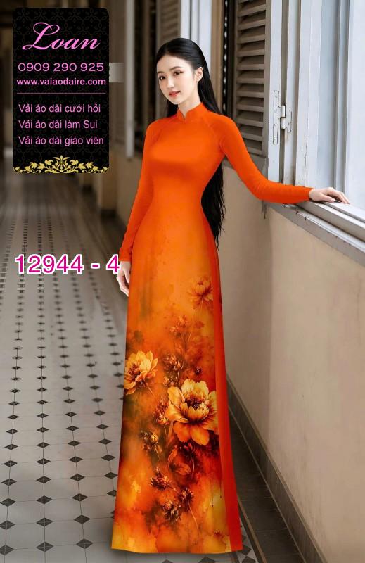 Vải áo dài in hoa 3D