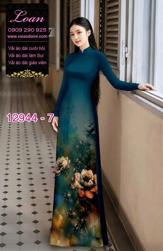 Vải áo dài in hoa 3D