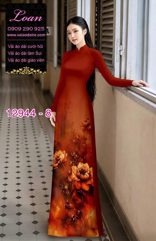 Vải áo dài in hoa 3D