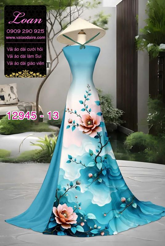 Vải áo dài in hoa 3D