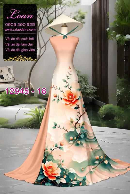 Vải áo dài in hoa 3D