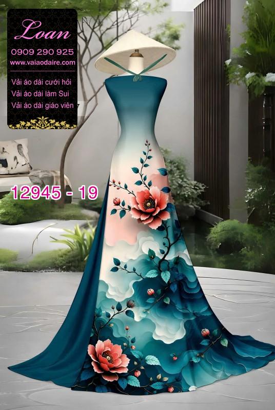 Vải áo dài in hoa 3D