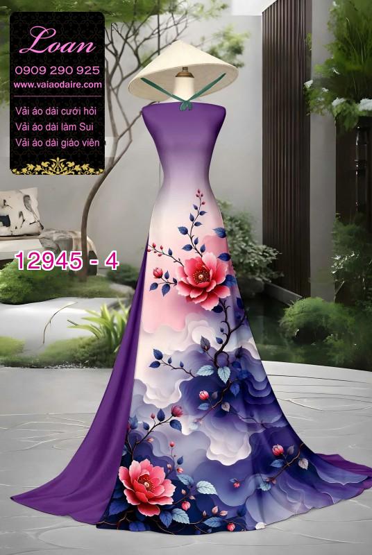 Vải áo dài in hoa 3D