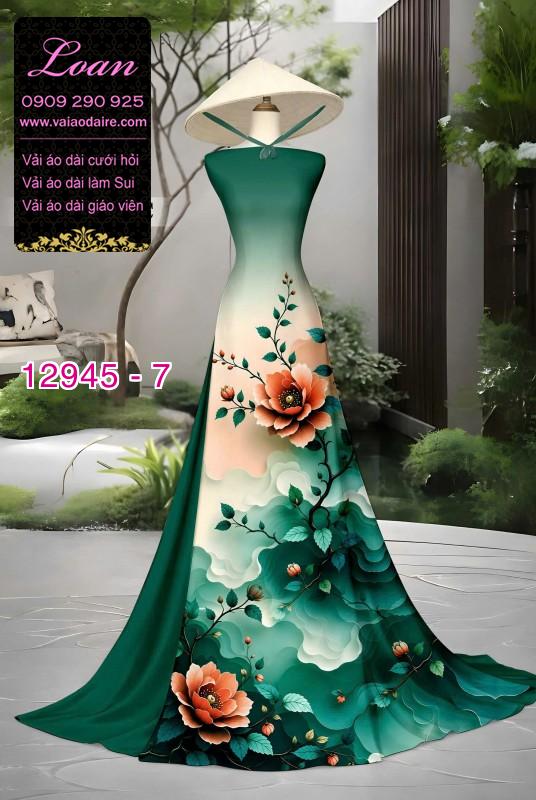 Vải áo dài in hoa 3D