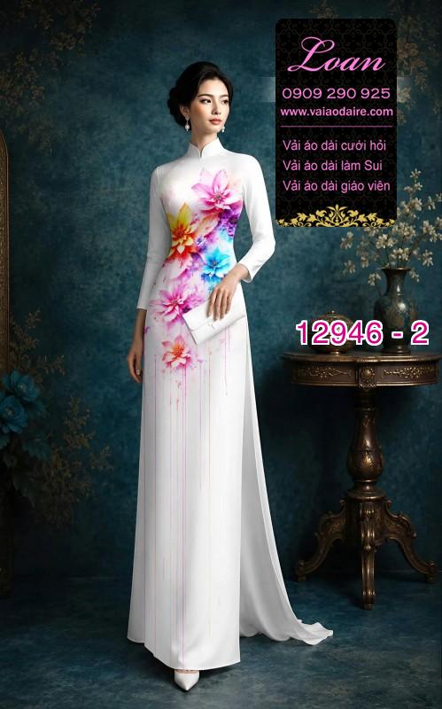 Vải áo dài in hoa 3D