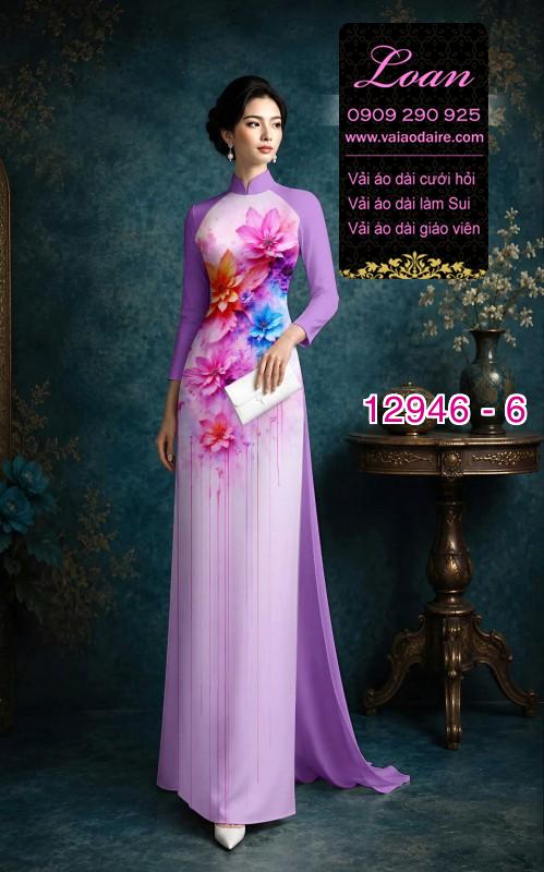 Vải áo dài in hoa 3D