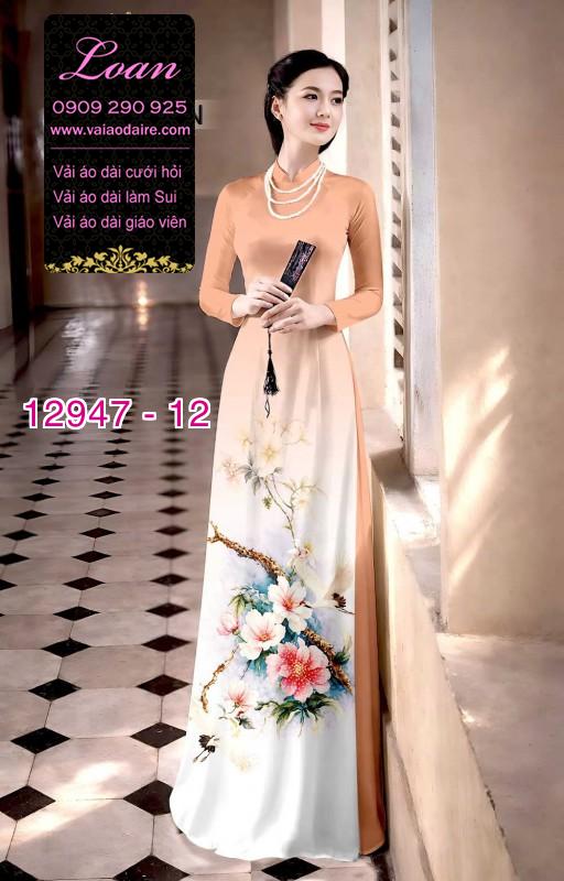 Vải áo dài in hoa 3D