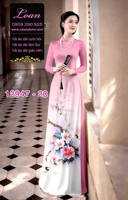 Vải áo dài in hoa 3D