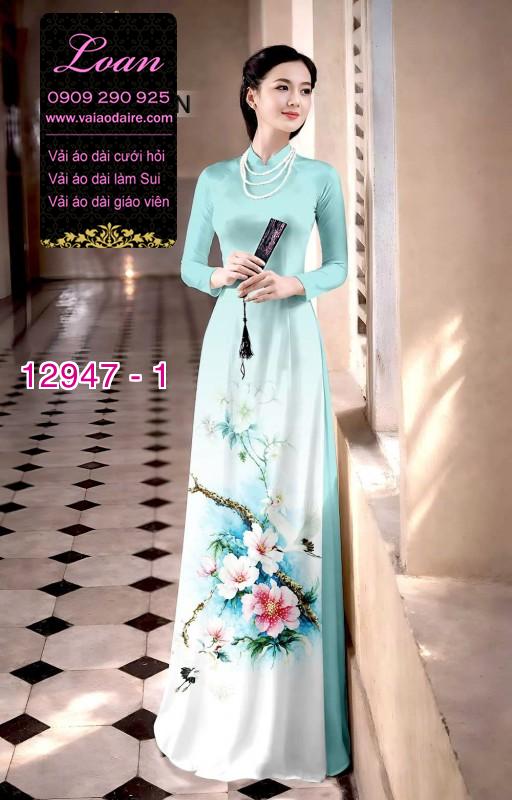 Vải áo dài in hoa 3D