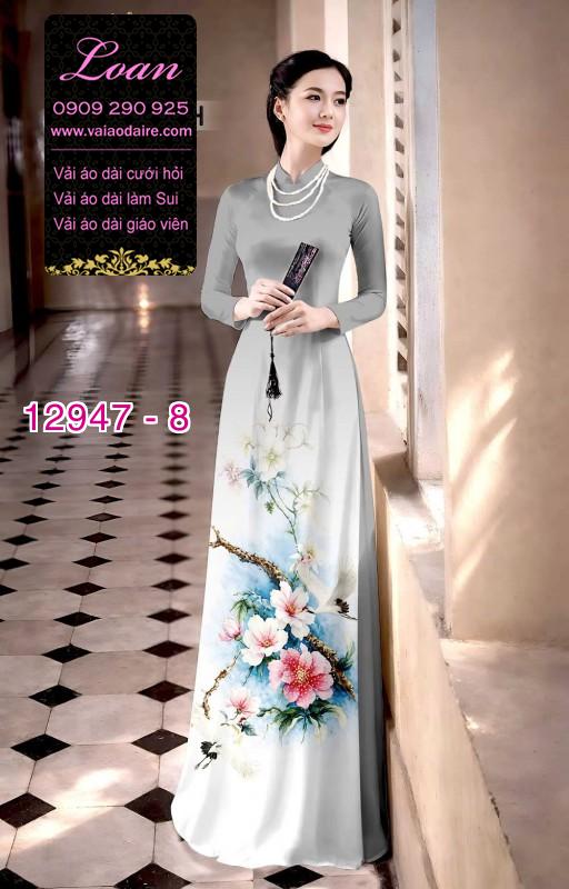 Vải áo dài in hoa 3D