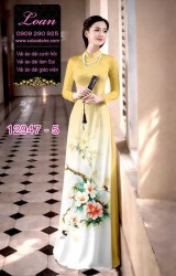 Vải áo dài in hoa 3D