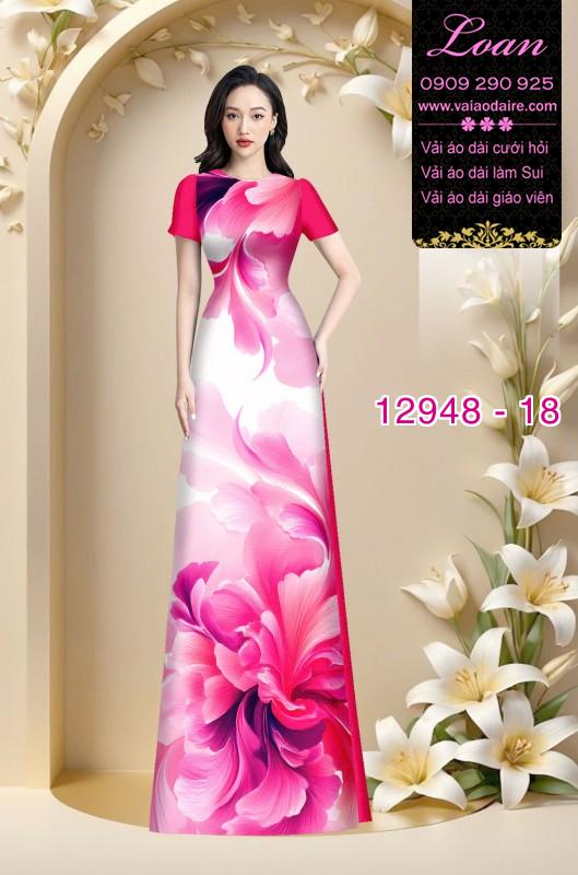 Vải áo dài in hoa 3D