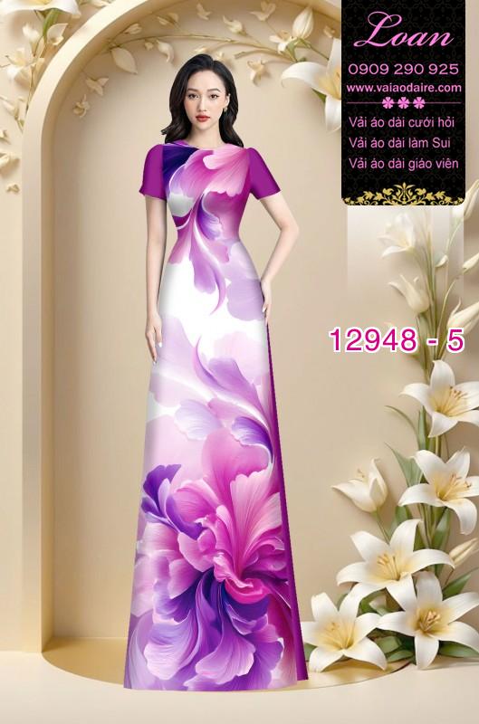 Vải áo dài in hoa 3D