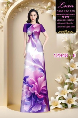 Vải áo dài in hoa 3D-