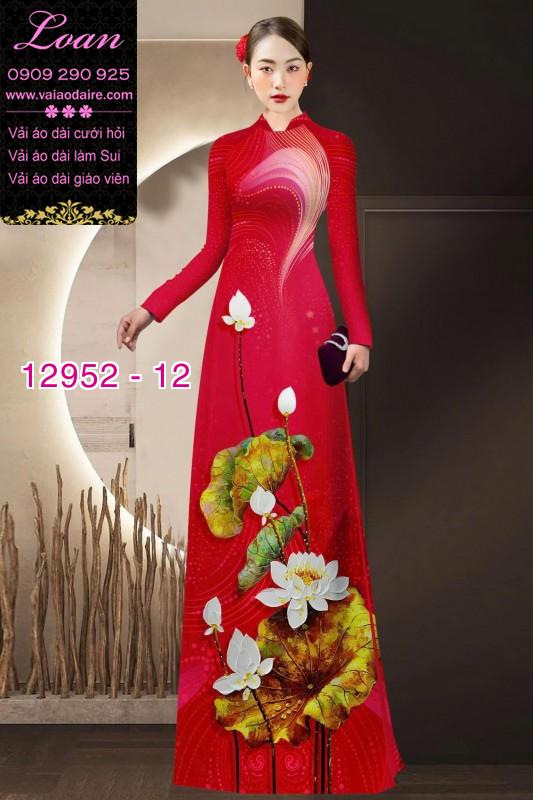 Vải áo dài hoa sen in 3D