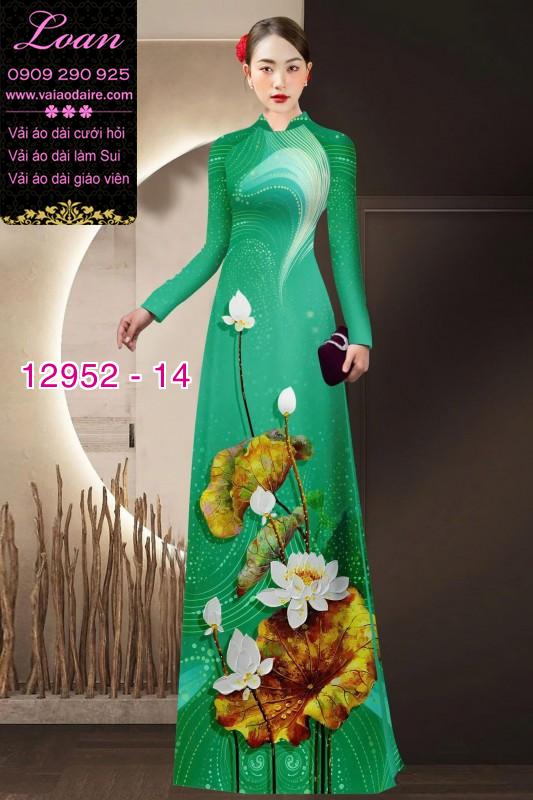 Vải áo dài hoa sen in 3D