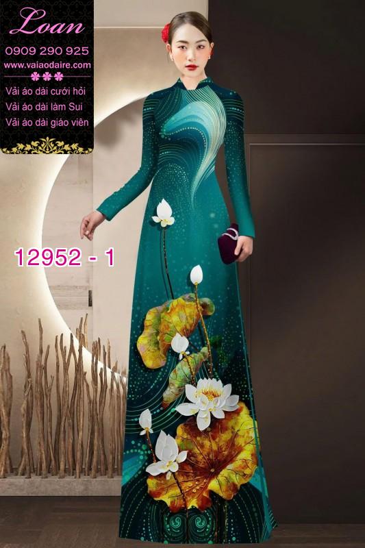 Vải áo dài hoa sen in 3D