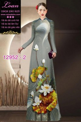 Vải áo dài hoa sen in 3D-DT 12952