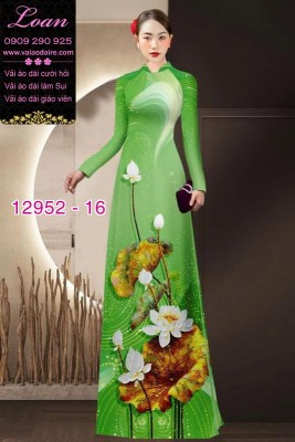 Vải áo dài hoa sen in 3D-