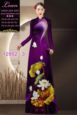 Vải áo dài hoa sen in 3D-