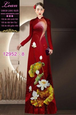 Vải áo dài hoa sen in 3D-12952
