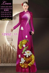 Vải áo dài hoa sen in 3D