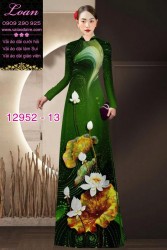 Vải áo dài hoa sen in 3D
