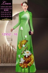 Vải áo dài hoa sen in 3D