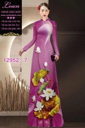 Vải áo dài hoa sen in 3D