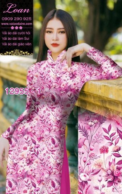 Vải áo dài hoa nhí-DT 12955