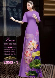 Vải áo dài hoa sen in 3D
