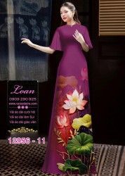 Vải áo dài hoa sen in 3D