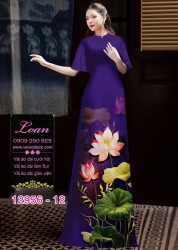 Vải áo dài hoa sen in 3D
