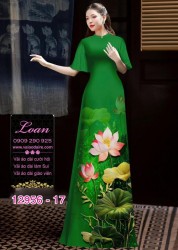 Vải áo dài hoa sen in 3D