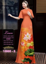 Vải áo dài hoa sen in 3D