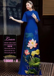 Vải áo dài hoa sen in 3D