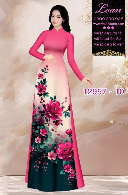Vải áo dài hoa in 3D