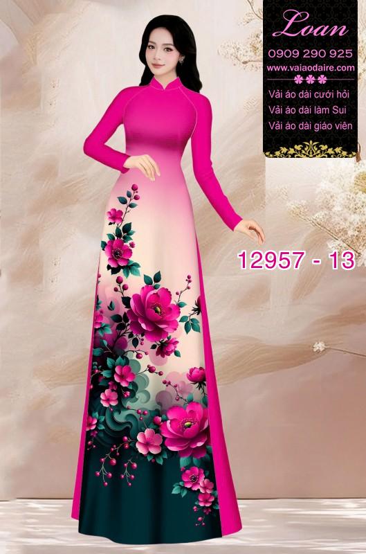 Vải áo dài hoa in 3D