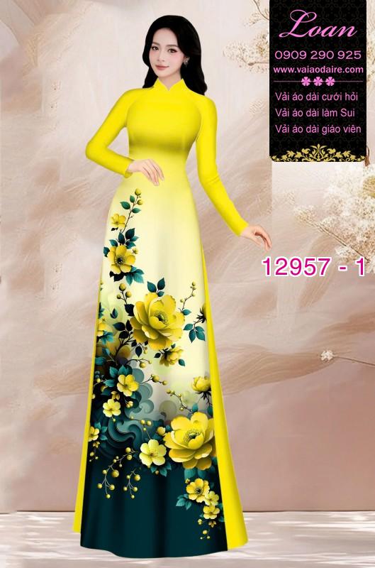 Vải áo dài hoa in 3D