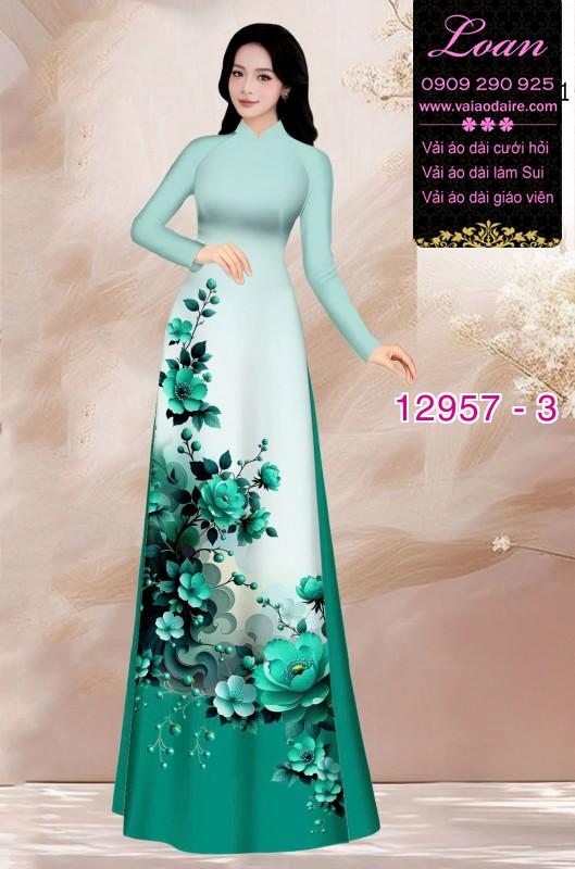 Vải áo dài hoa in 3D