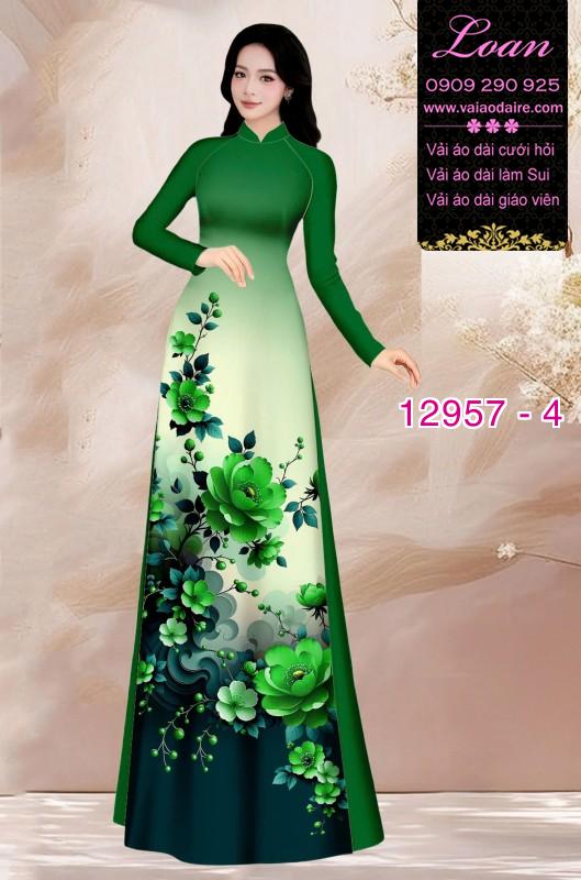 Vải áo dài hoa in 3D