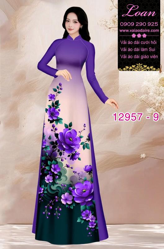 Vải áo dài hoa in 3D