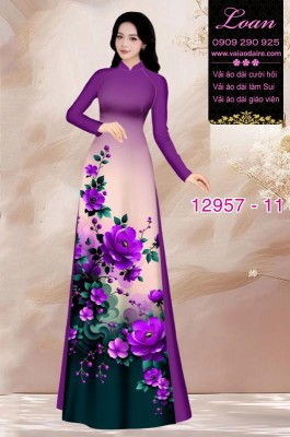 Vải áo dài hoa in 3D-