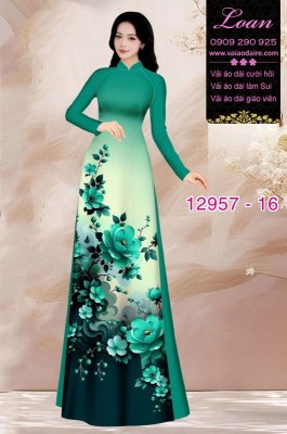 Vải áo dài hoa in 3D-12957