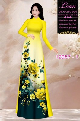 Vải áo dài hoa in 3D-DT 12957